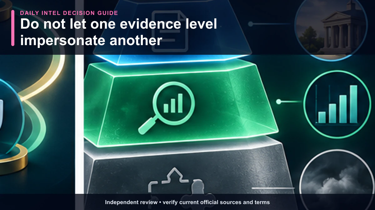 Evidence ladder separating seller claims, category research, official context, and direct proof for Tadalafil.