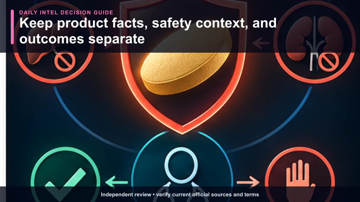 Safety boundary separating verified Tadalafil facts, professional context, and unresolved outcome claims.